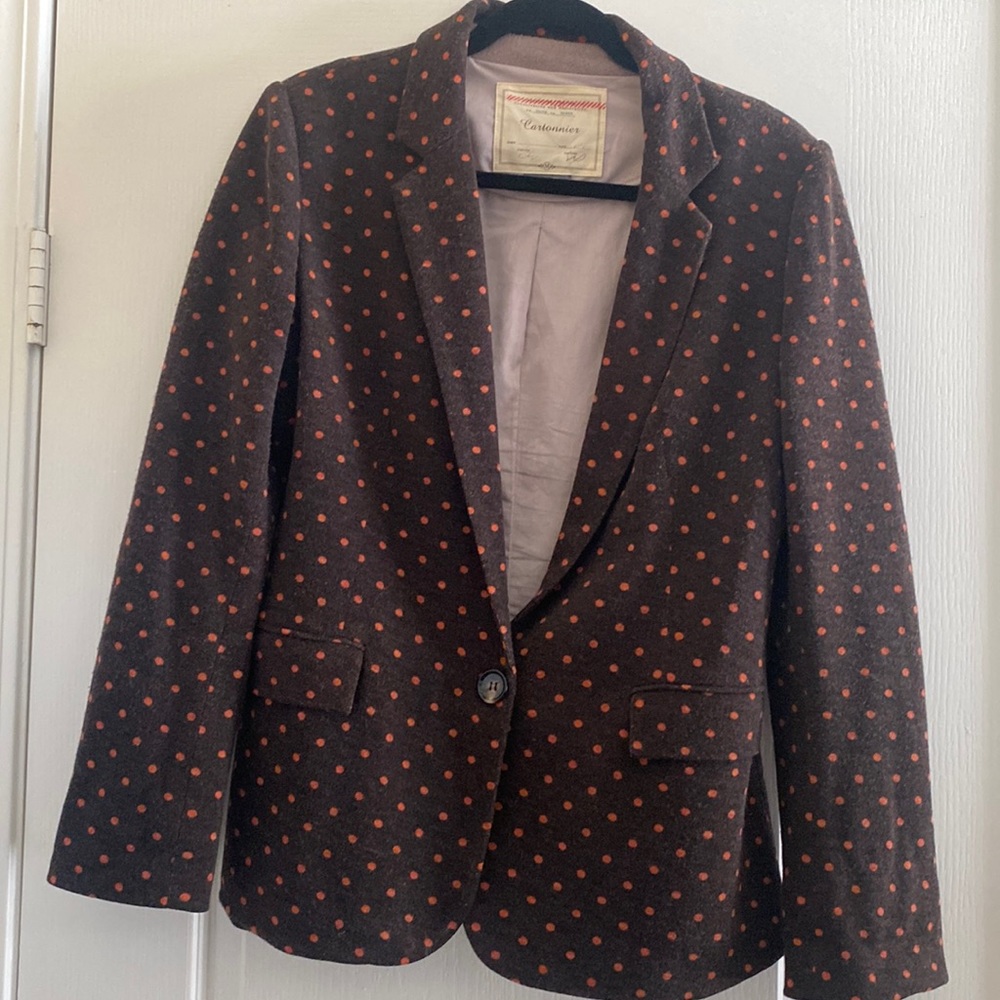 Anthropologie / Cartonnier Polkadot Blazer